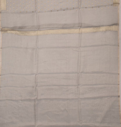 Organza Tissue Butta Grey Saree