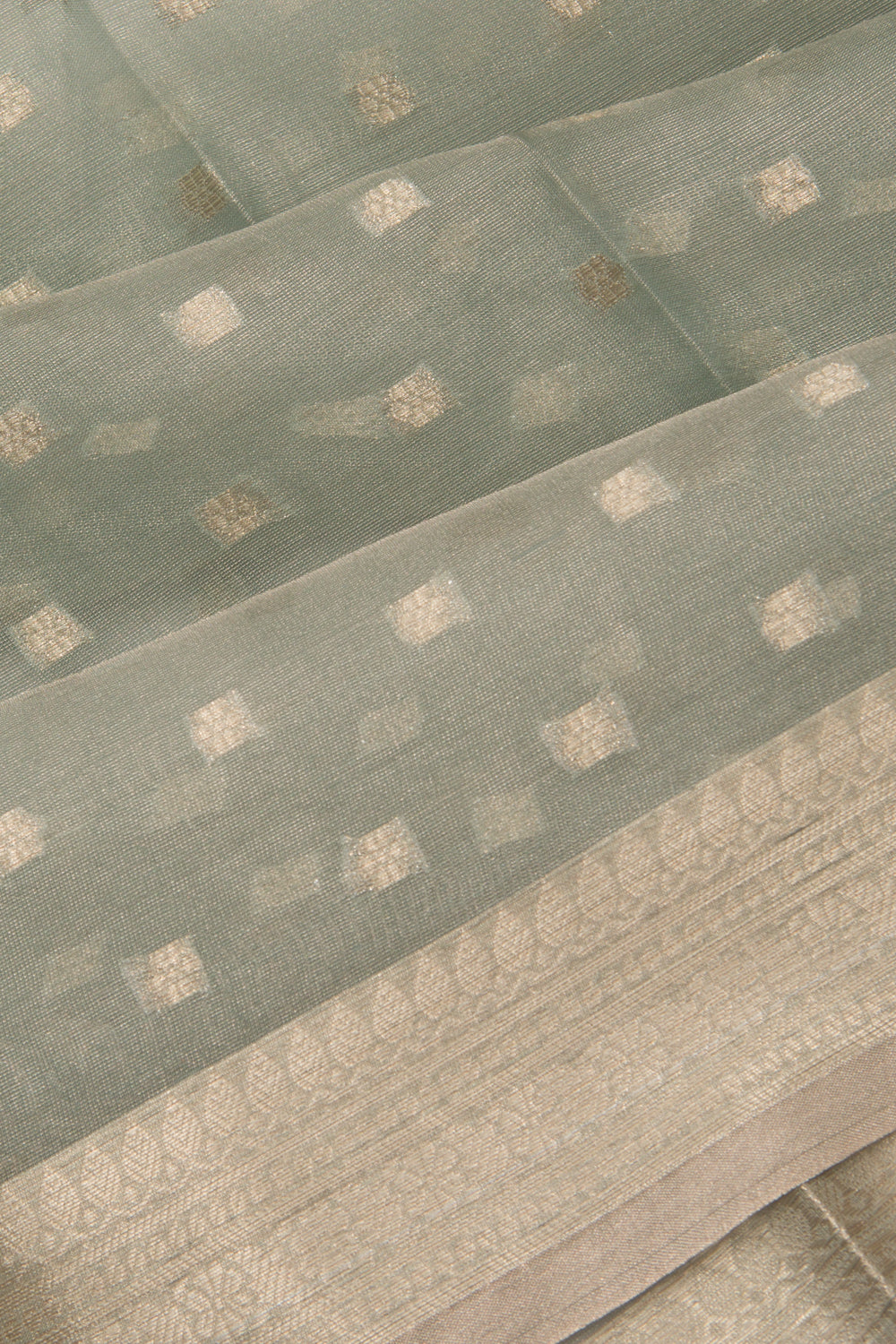 Organza Tissue Butta Pastel Blue Saree