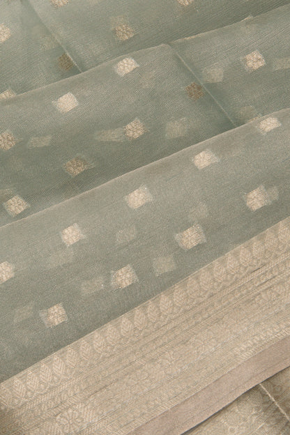 Organza Tissue Butta Pastel Blue Saree