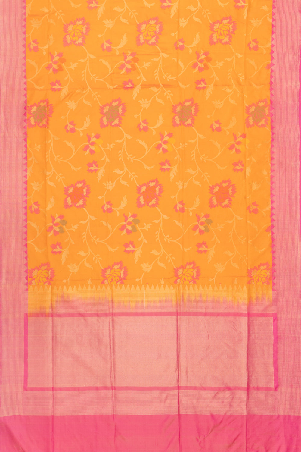 Banarasi Silk Jamdani Jaal Orange Saree