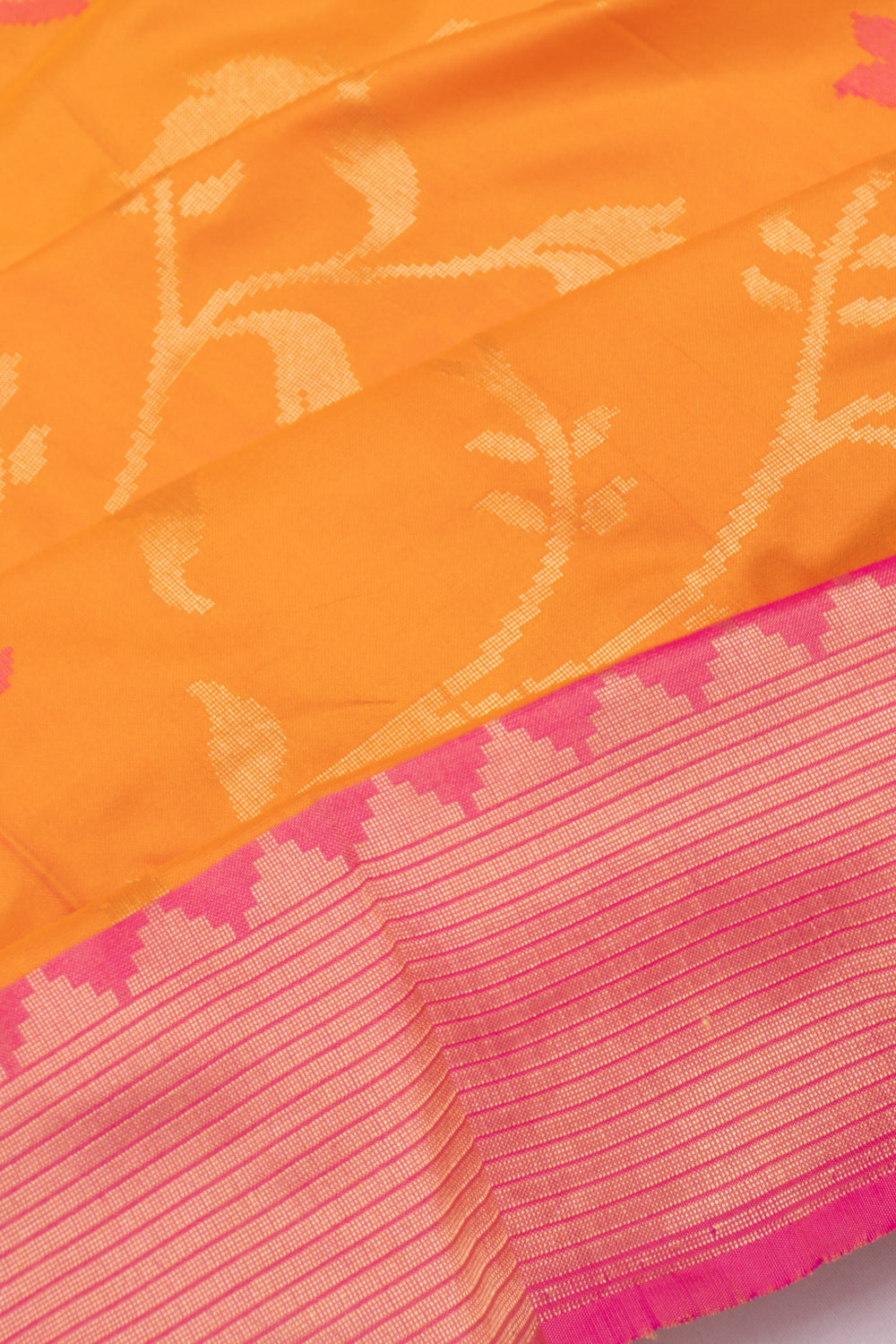 Banarasi Silk Jamdani Jaal Orange Saree