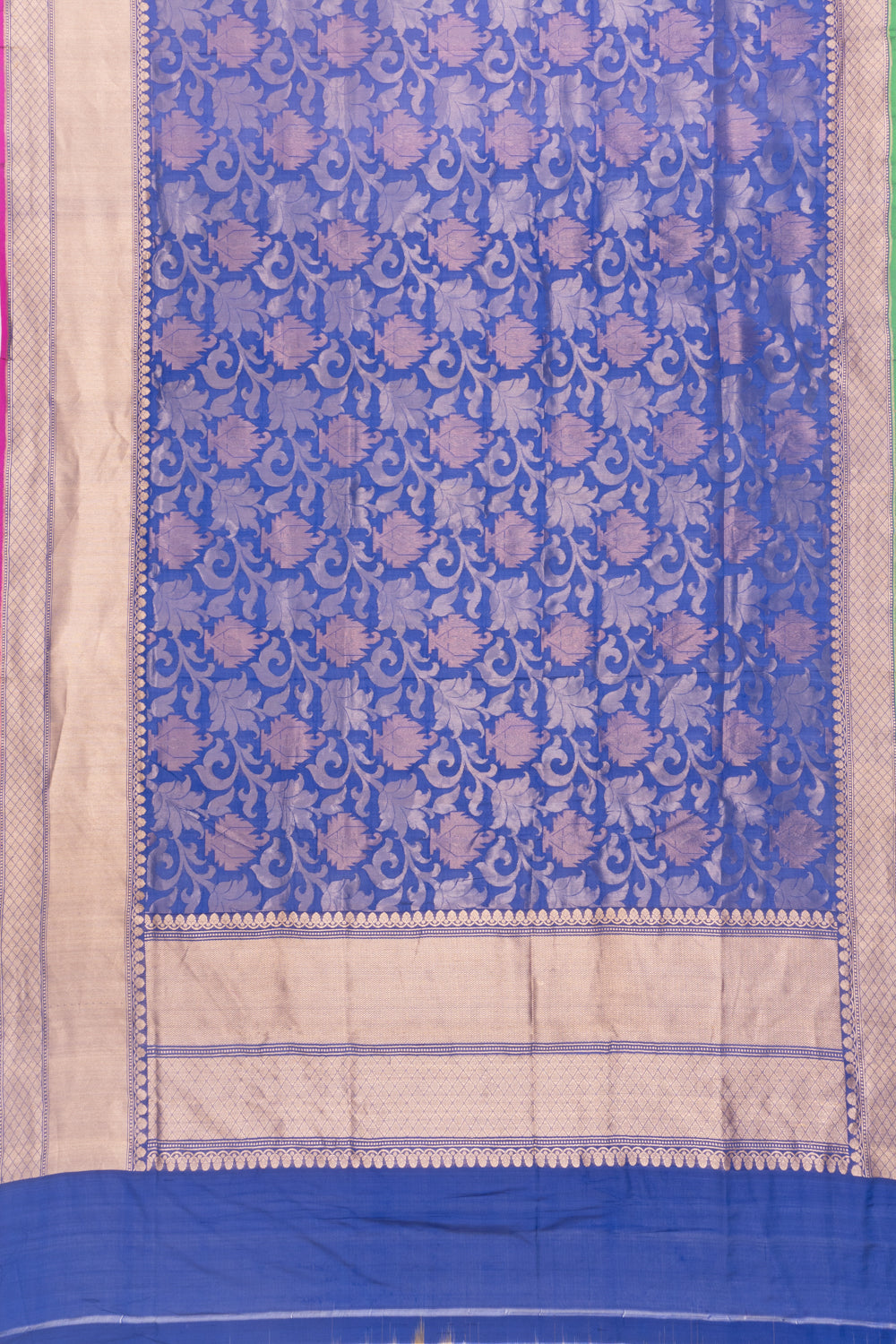 Banarasi Silk Brocade Dark Blue Saree