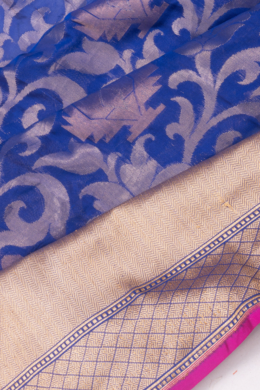 Banarasi Silk Brocade Dark Blue Saree