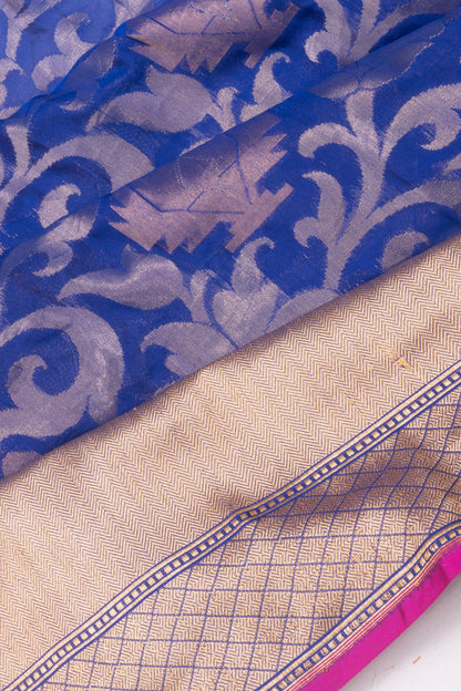 Banarasi Silk Brocade Dark Blue Saree