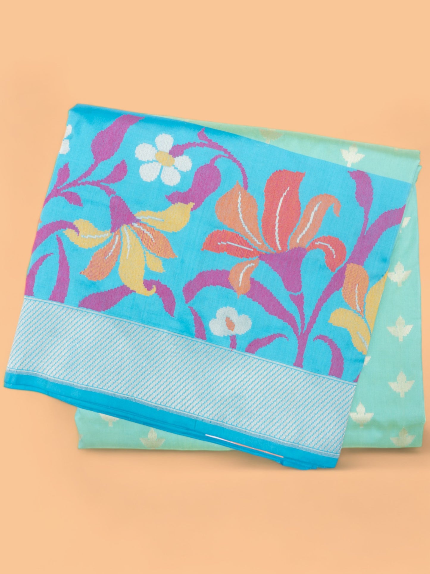 Banarasi Silk Butta Blue Saree