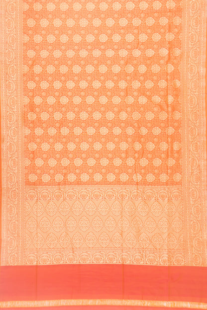 Banarasi Silk Jacquard And Butta Orange Saree