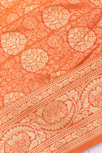 Banarasi Silk Jacquard And Butta Orange Saree