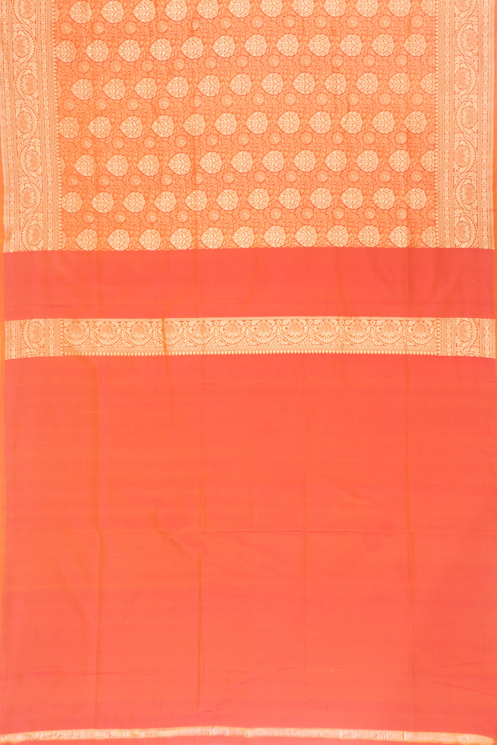 Banarasi Silk Jacquard And Butta Orange Saree