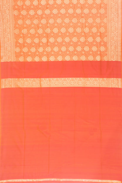 Banarasi Silk Jacquard And Butta Orange Saree