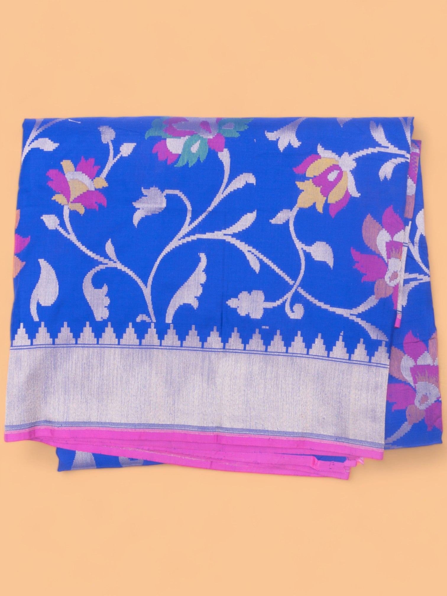 Banarasi Silk Jaal Royal Blue Saree