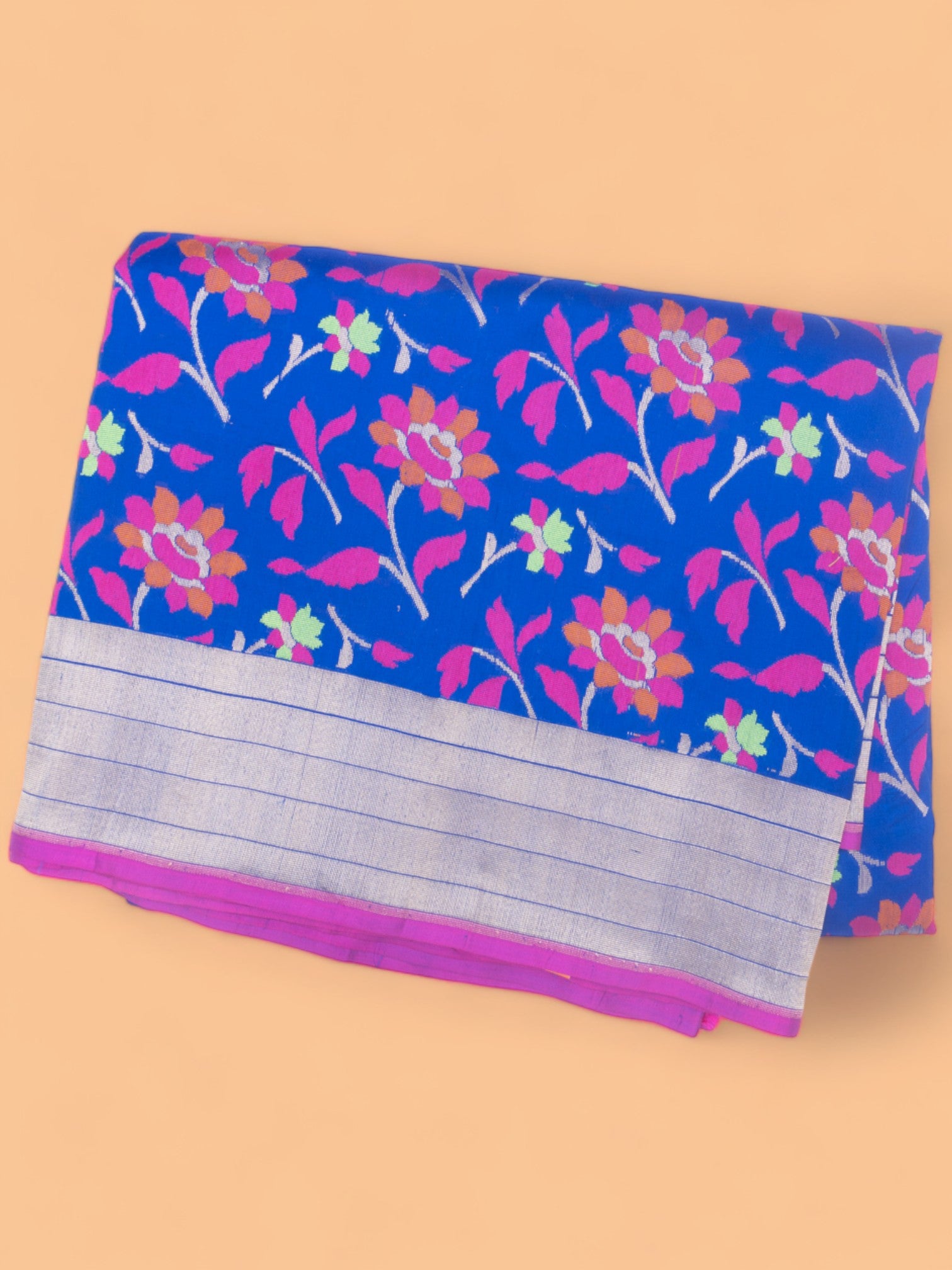 Banarasi Silk Brocade Dark Blue Saree