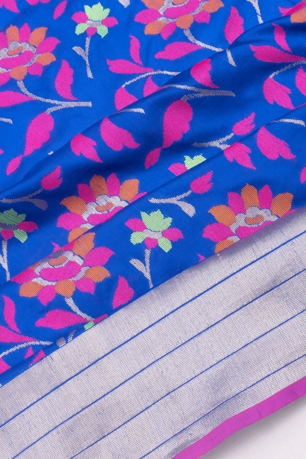 Banarasi Silk Brocade Dark Blue Saree