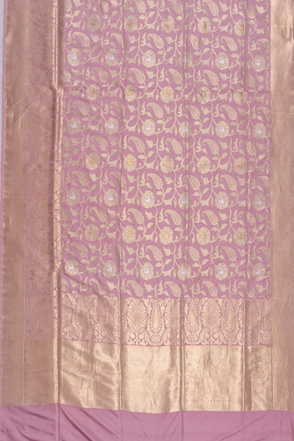 Banarasi Silk Jaal Lavender Saree