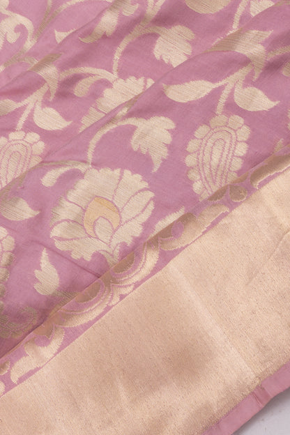 Banarasi Silk Jaal Lavender Saree