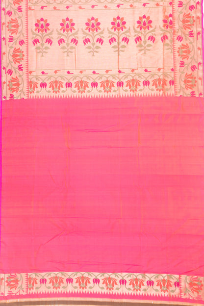 Banarasi Silk Butta Dual Tone Pink And Orange Saree