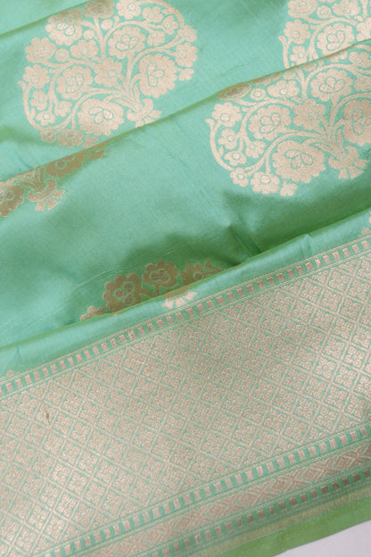 Banarasi Silk Butta Sea Green Saree