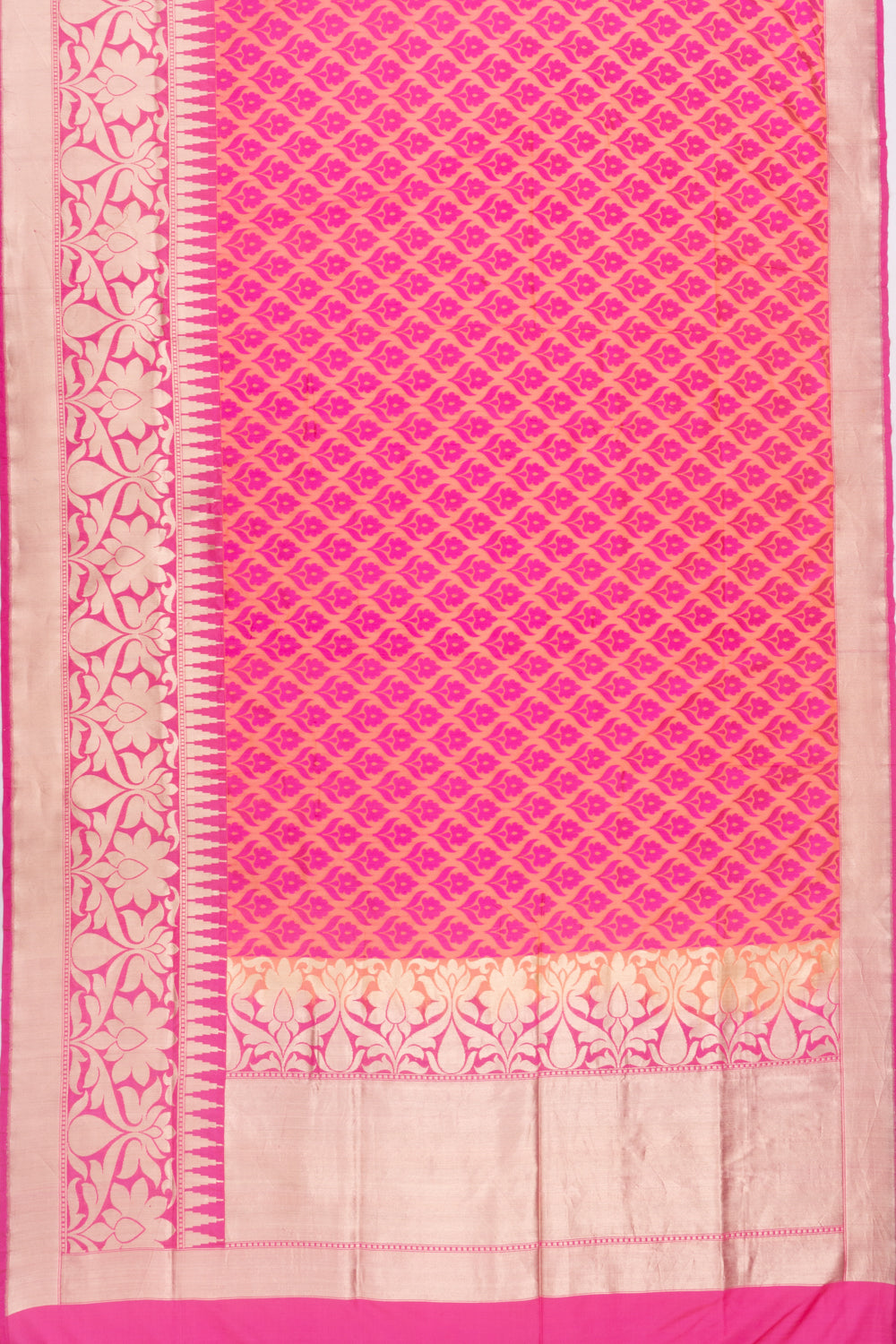 Banarasi Silk Brocade Orange Saree