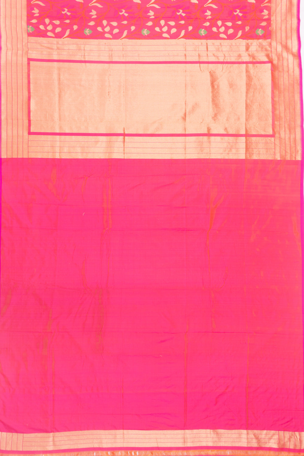 Banarasi Silk Jaal Dual Tone Pink And Orange Saree