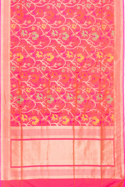 Banarasi Silk Jaal Pink Saree