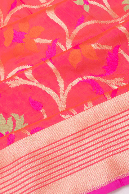 Banarasi Silk Jaal Pink Saree