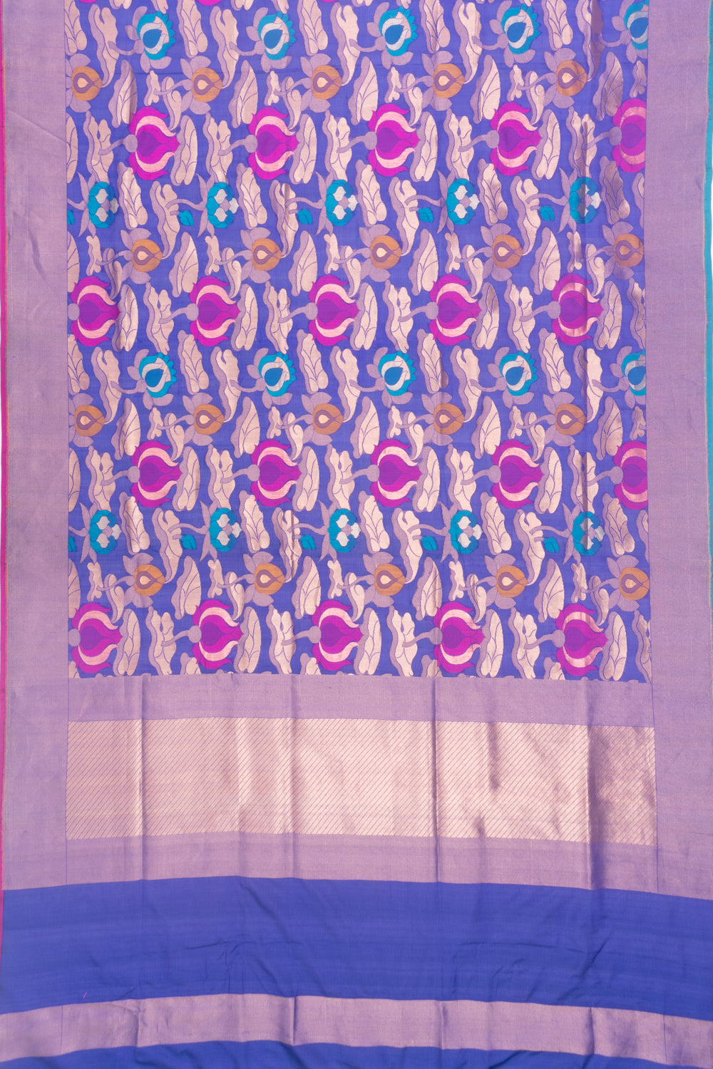 Banarasi Silk Brocade Dark Blue Saree