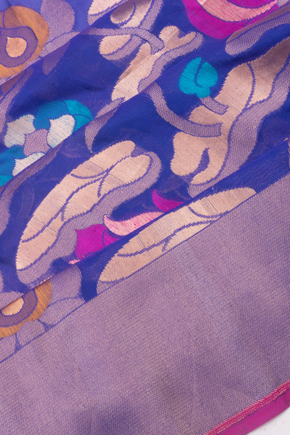 Banarasi Silk Brocade Dark Blue Saree