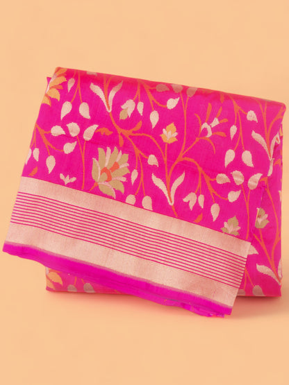 Banarasi Silk Brocade Pink Saree