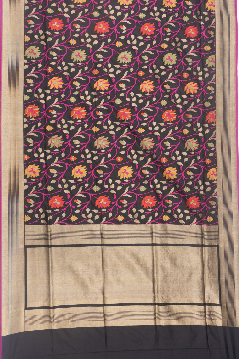 Banarasi Silk Jaal Black Saree