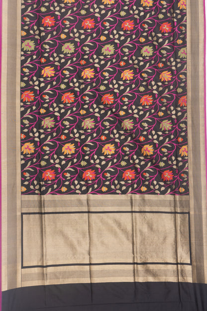 Banarasi Silk Jaal Black Saree