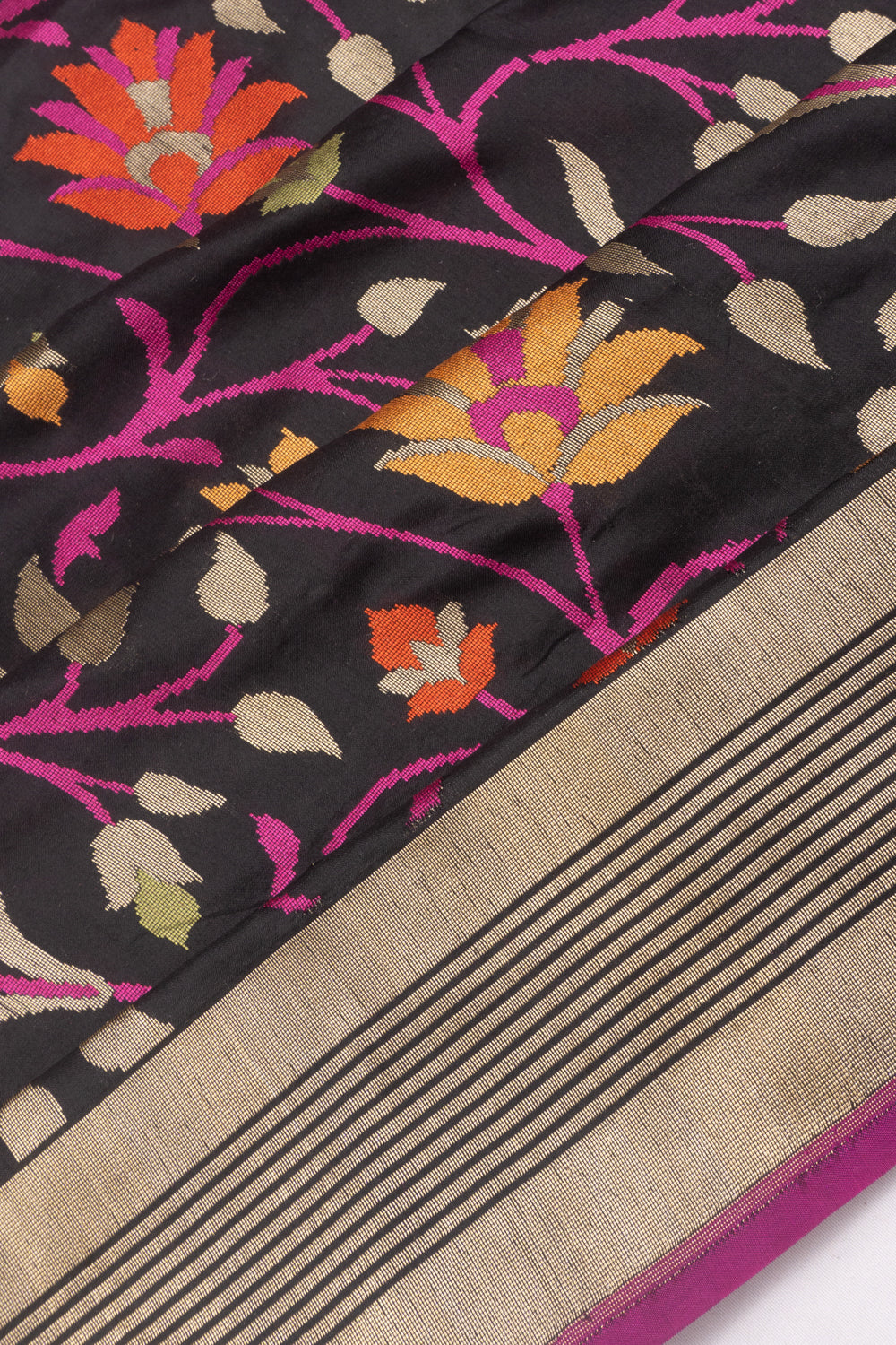 Banarasi Silk Jaal Black Saree