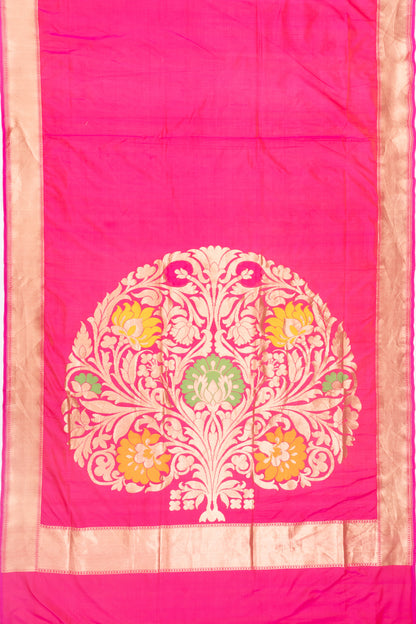 Banarasi Silk Plain Pink Saree