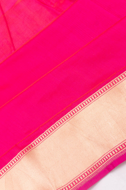 Banarasi Silk Plain Pink Saree