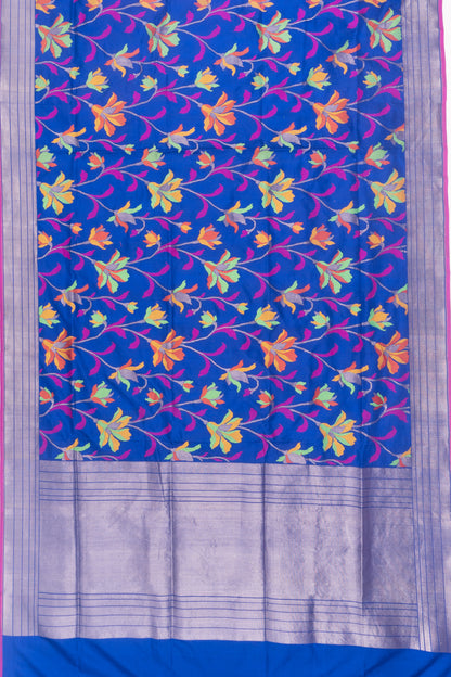 Banarasi SIlk Jaal Royal Blue Saree