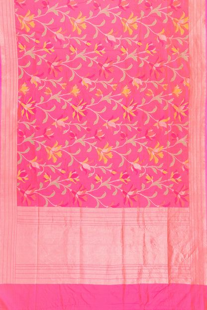 Banarasi Silk Jaal Pink Saree