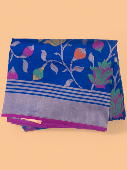 Banarasi Silk Jaal Royal Blue Saree