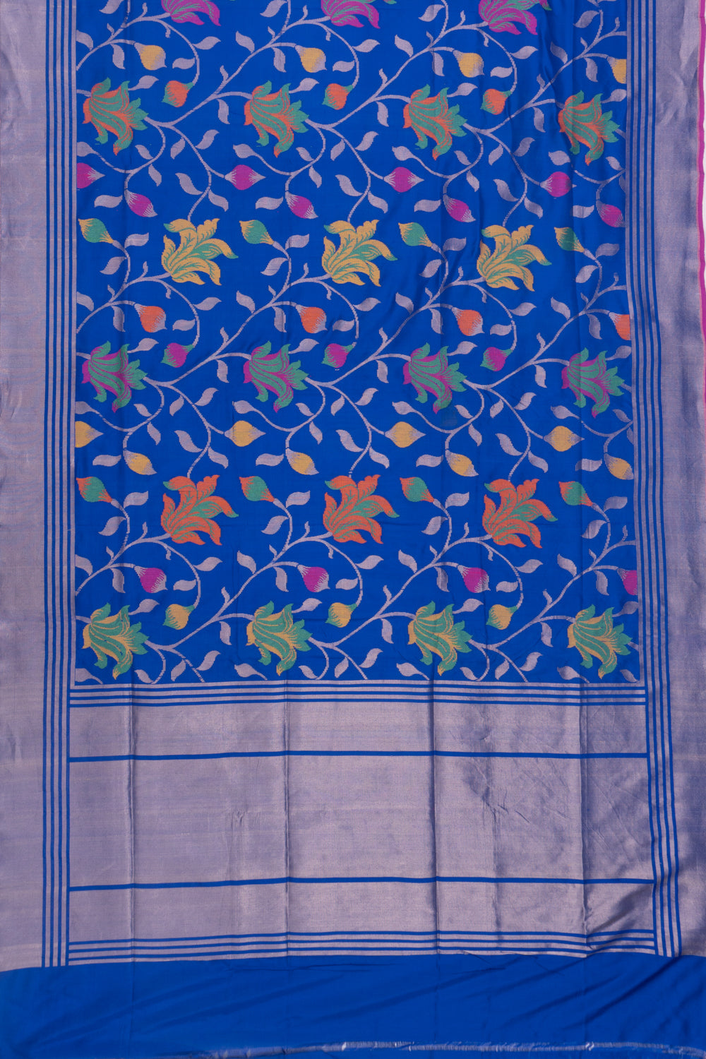 Banarasi Silk Jaal Royal Blue Saree