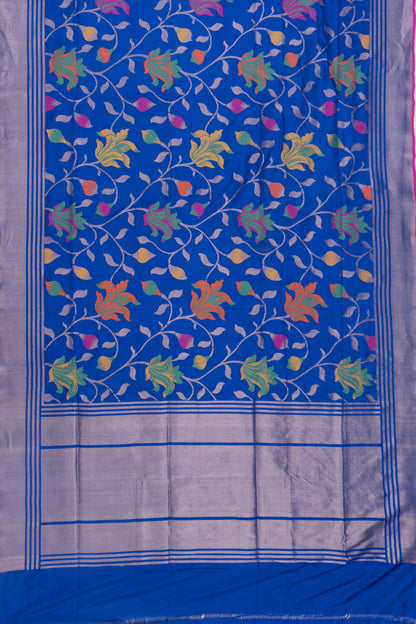 Banarasi Silk Jaal Royal Blue Saree