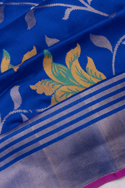 Banarasi Silk Jaal Royal Blue Saree
