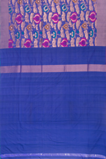 Banarasi Silk Floral Brocade Royal Blue Saree