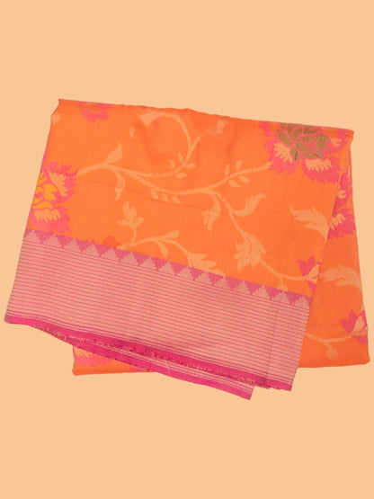 Banarasi Silk Jaal Orange Saree