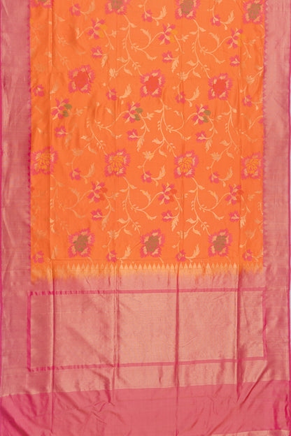 Banarasi Silk Jaal Orange Saree