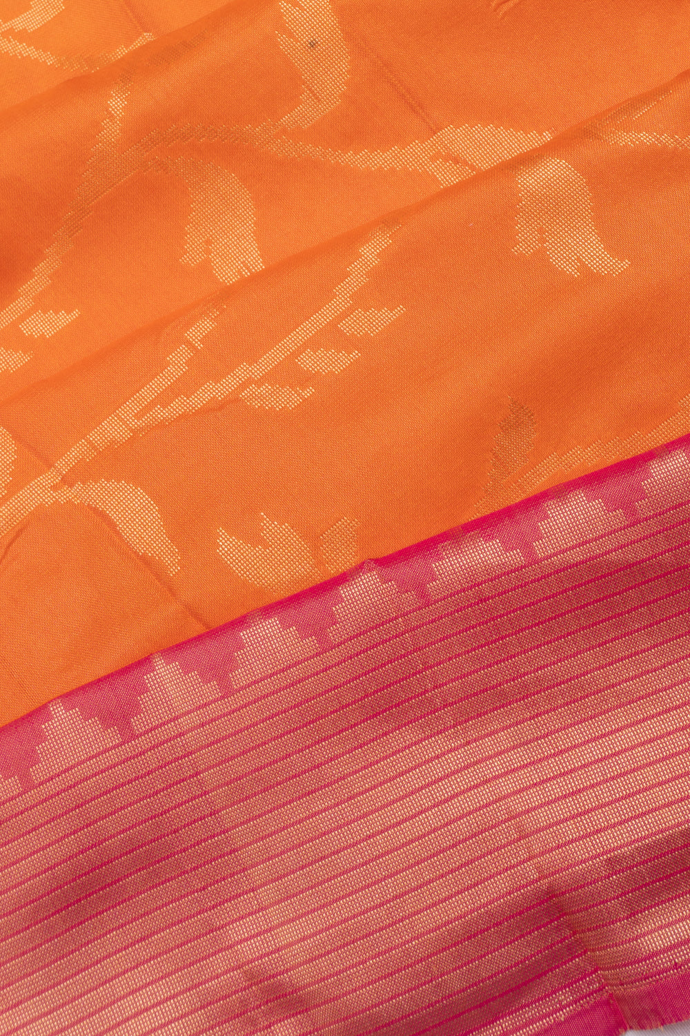 Banarasi Silk Jaal Orange Saree
