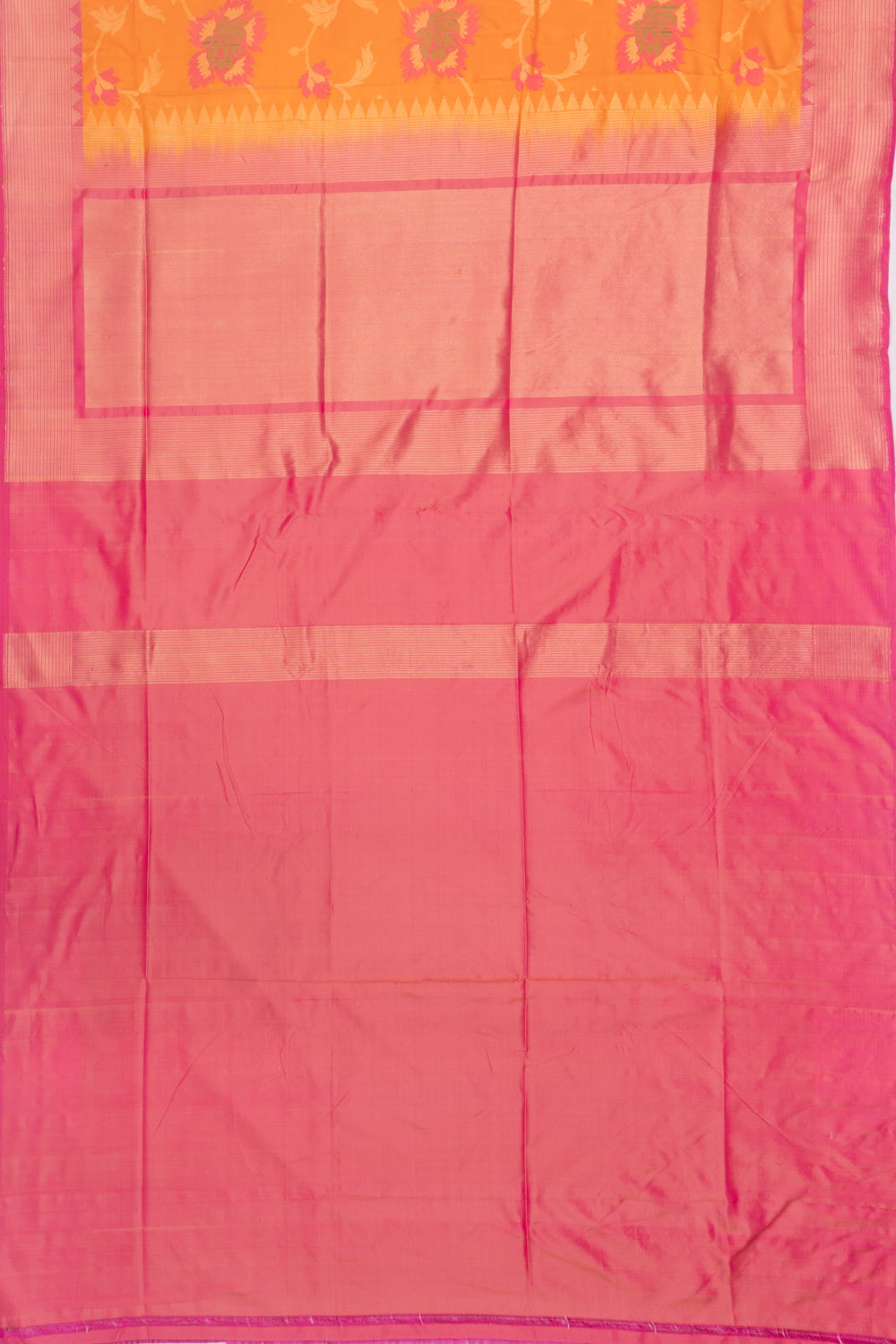 Banarasi Silk Jaal Orange Saree