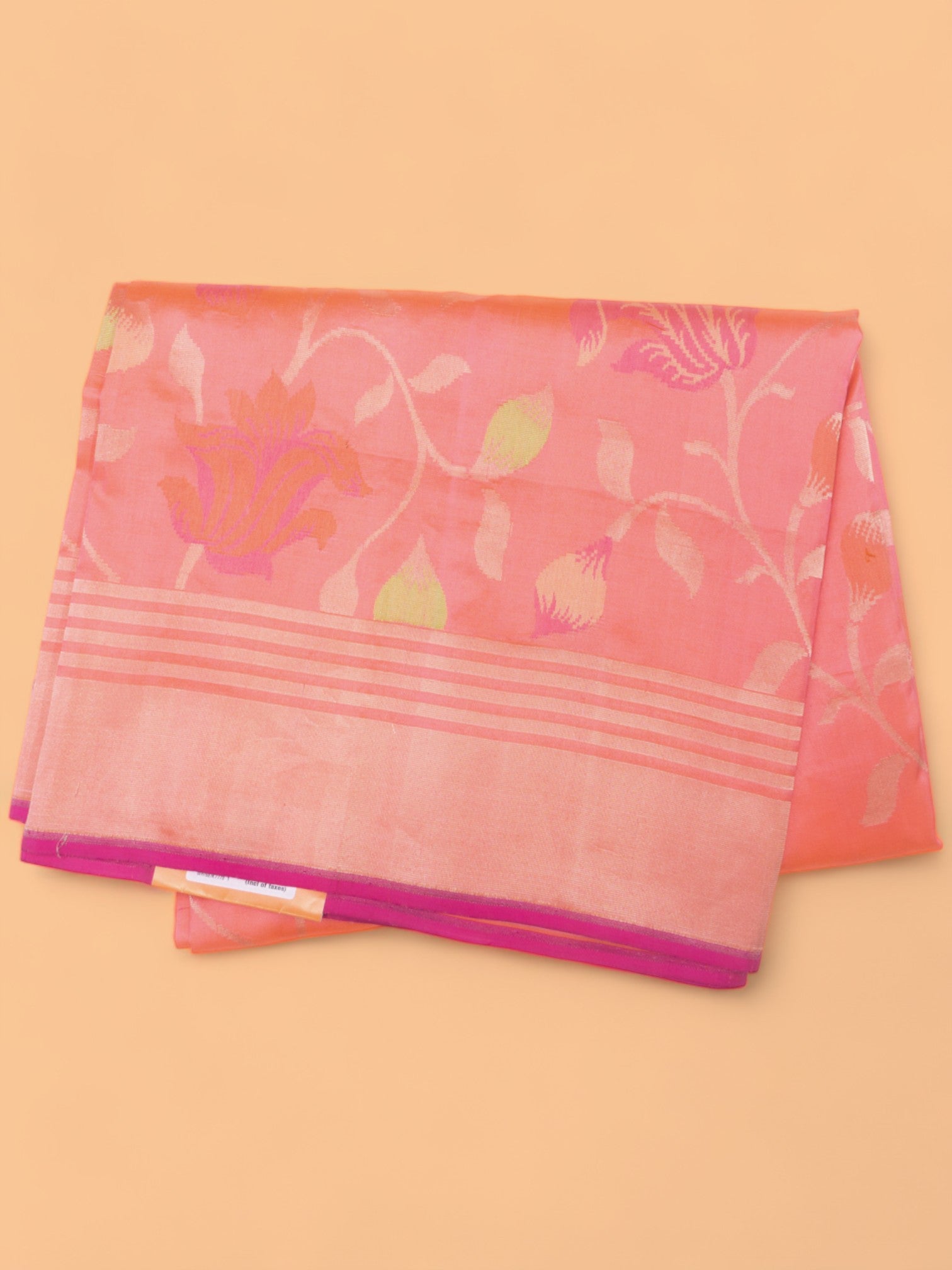 Banarasi Silk Jaal Peach Saree