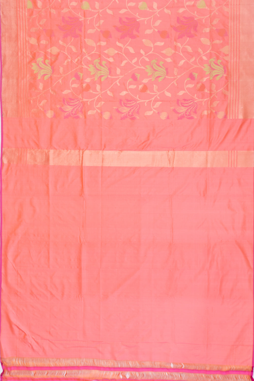 Banarasi Silk Jaal Peach Saree