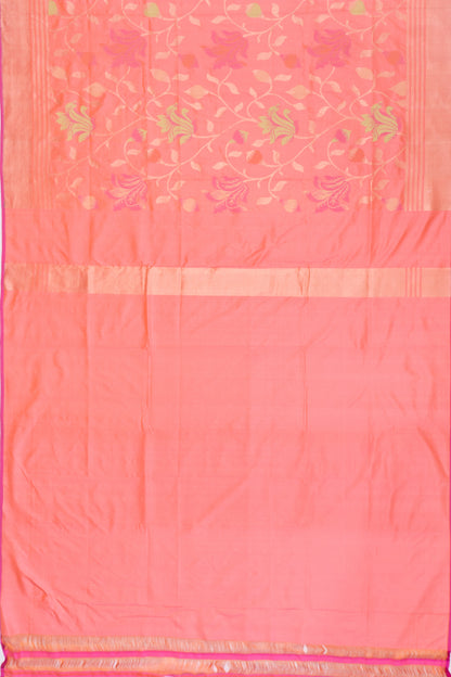 Banarasi Silk Jaal Peach Saree