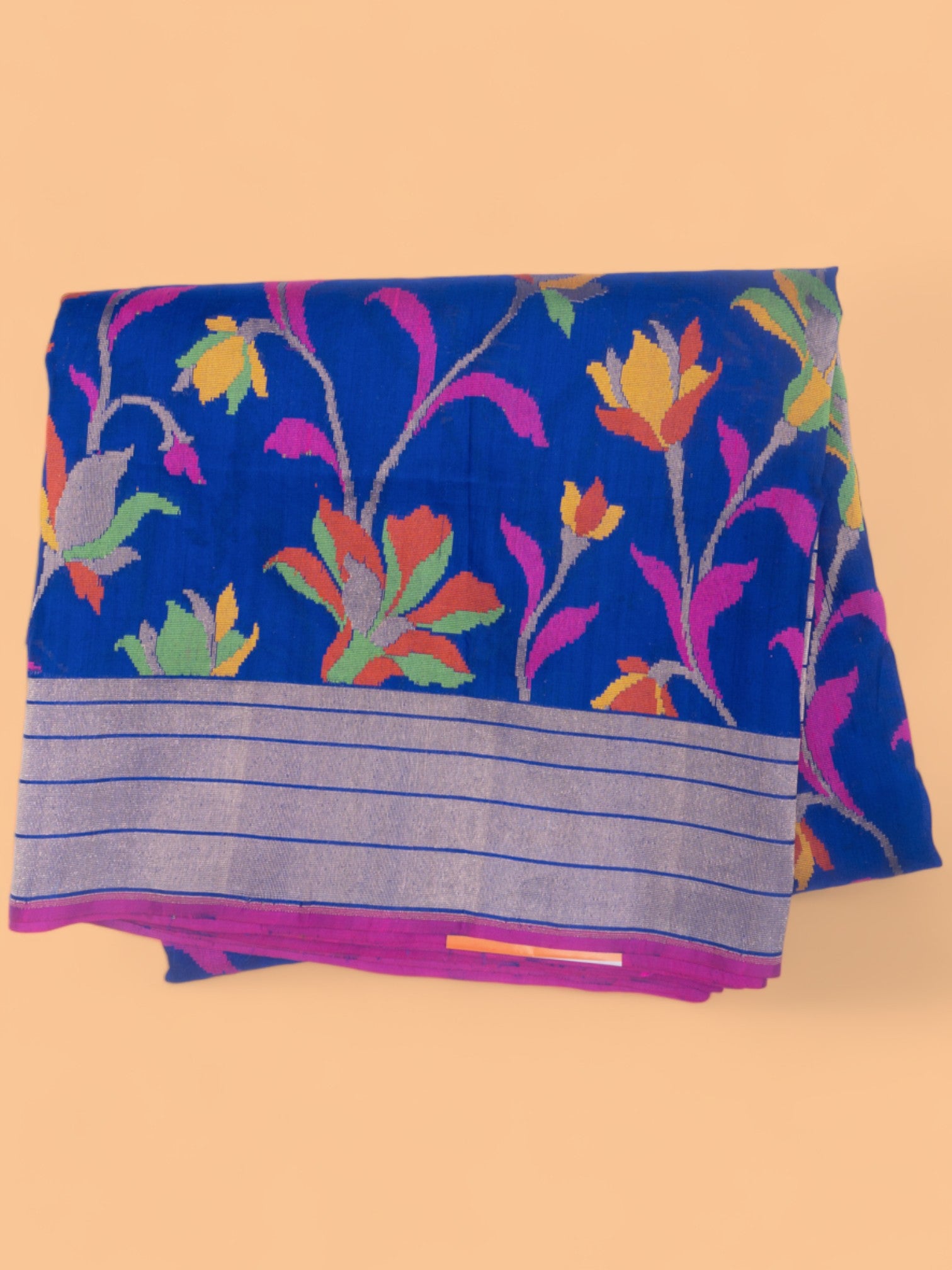 Banarasi Silk Jaal Royal Blue Saree