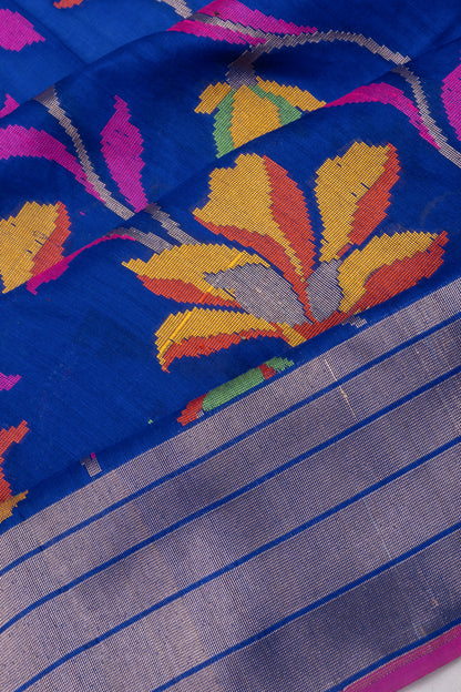 Banarasi Silk Jaal Royal Blue Saree