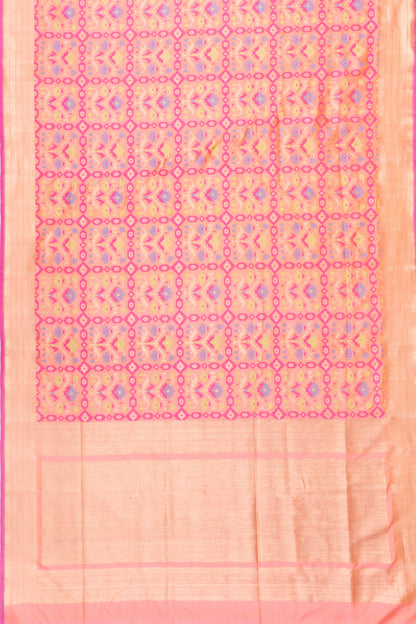 Banarasi Silk Brocade Peach Saree