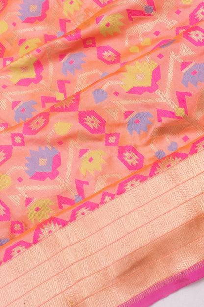 Banarasi Silk Brocade Peach Saree
